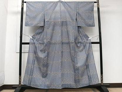平和屋着物＊夏物　小紋　絽　枝草文　洗える着物　CABL7018xi