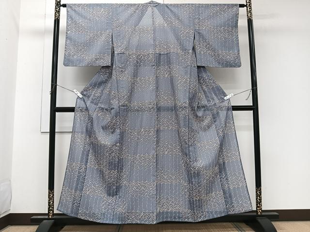 平和屋着物＊夏物　小紋　絽　枝草文　洗える着物　CABL7018xi