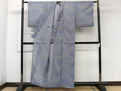 平和屋着物＊夏物　小紋　絽　枝草文　洗える着物　CABL7018xi
