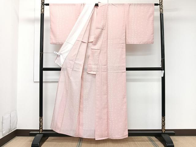 平和屋着物＊夏物　小紋　絽　舞花文　洗える着物　CABL7029xi