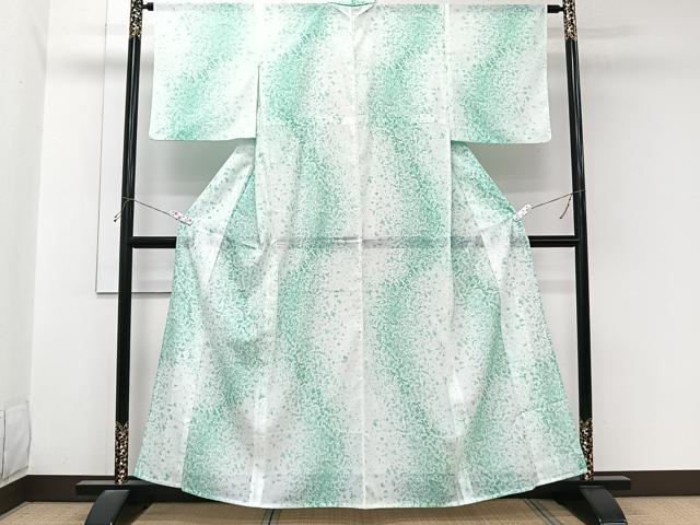 平和屋着物＊夏物　小紋　絽　抽象文　洗える着物　CABL7036xi