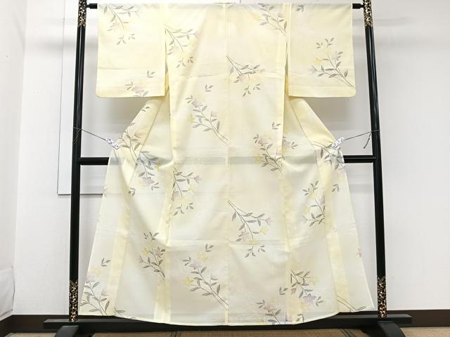 平和屋着物＊夏物　小紋　絽　草花文　洗える着物　CABL7038xi