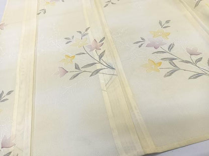 平和屋着物＊夏物　小紋　絽　草花文　洗える着物　CABL7038xi