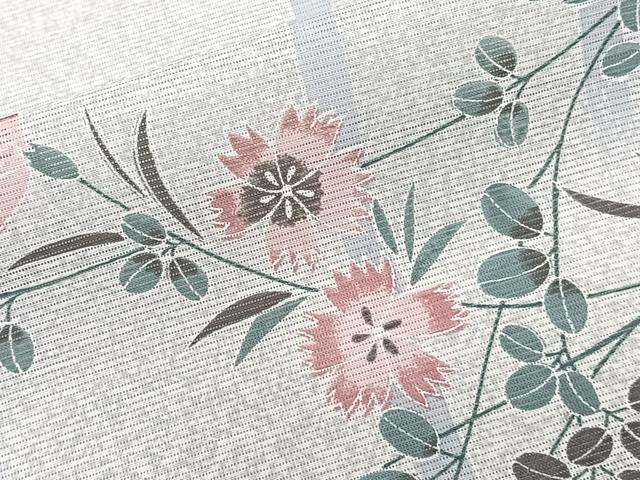 平和屋着物＊夏物　小紋　絽　草花文　洗える着物　CABL7042xi