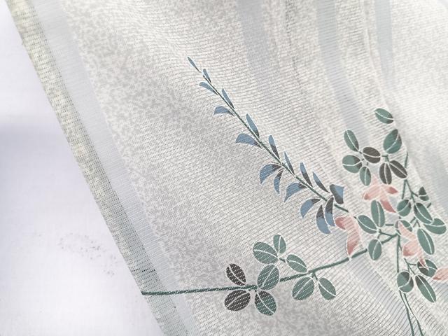 平和屋着物＊夏物　小紋　絽　草花文　洗える着物　CABL7042xi