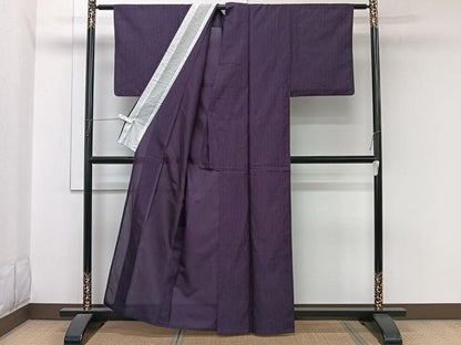 平和屋着物＊夏物　小紋　縞紋紗　正絹　逸品　CABL7043xi