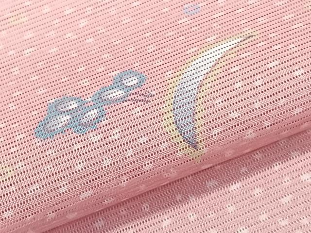 平和屋着物＊夏物　小紋　絽　草花文　洗える着物　未使用　CABL7045xi