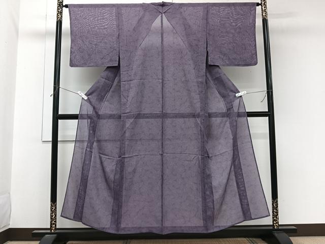 平和屋着物＊夏物　小紋　絽　草花文　洗える着物　CABL7046xi