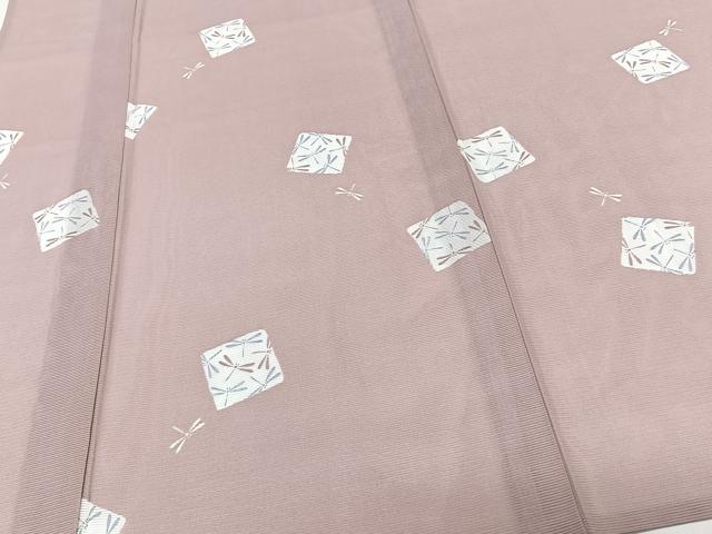 平和屋着物＊夏物　小紋　絽　色紙トンボ　洗える着物　未使用　CABL7049xi