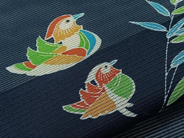 平和屋着物＊夏物　小紋　絽　鴛鴦文　洗える着物　CABL7054xi