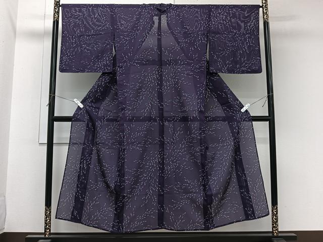 平和屋着物＊夏物　小紋　絽　小魚　洗える着物　CABL7060xi