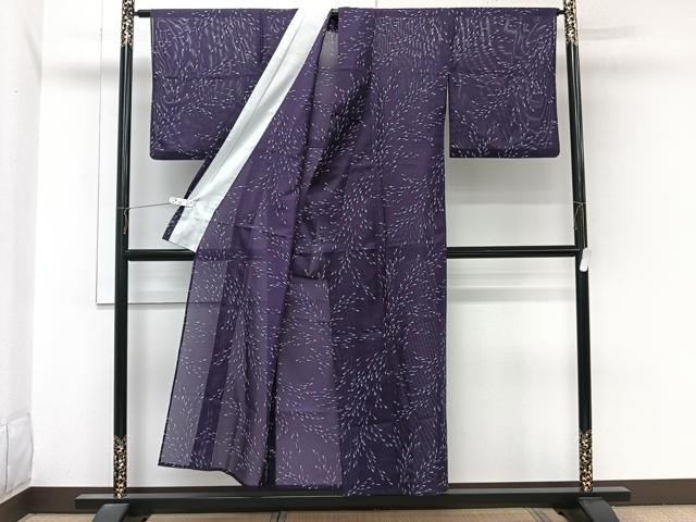 平和屋着物＊夏物　小紋　絽　小魚　洗える着物　CABL7060xi