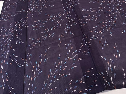 平和屋着物＊夏物　小紋　絽　小魚　洗える着物　CABL7060xi