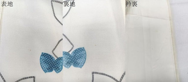 平和屋着物＊夏物　小紋　絽　舞蝶文様　洗える着物　CABL7073xi