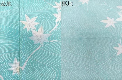 平和屋着物＊夏物　小紋　絽　流水枝楓文　洗える着物　CABL7074xi