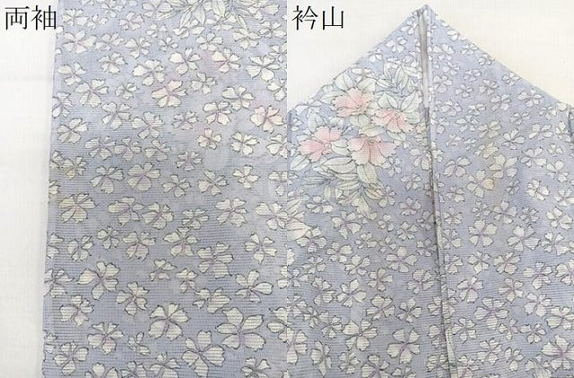 平和屋着物＊夏物　小紋　絽　草花文　洗える着物　CABL7081xi