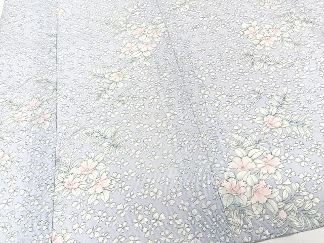 平和屋着物＊夏物　小紋　絽　草花文　洗える着物　CABL7081xi