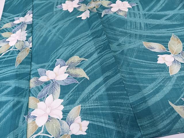 平和屋着物＊夏物　小紋　紗　草花文　洗える着物　CABL7087xi
