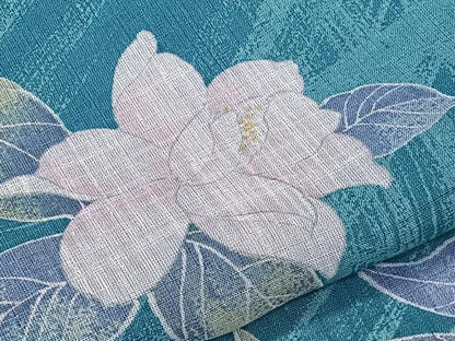 平和屋着物＊夏物　小紋　紗　草花文　洗える着物　CABL7087xi