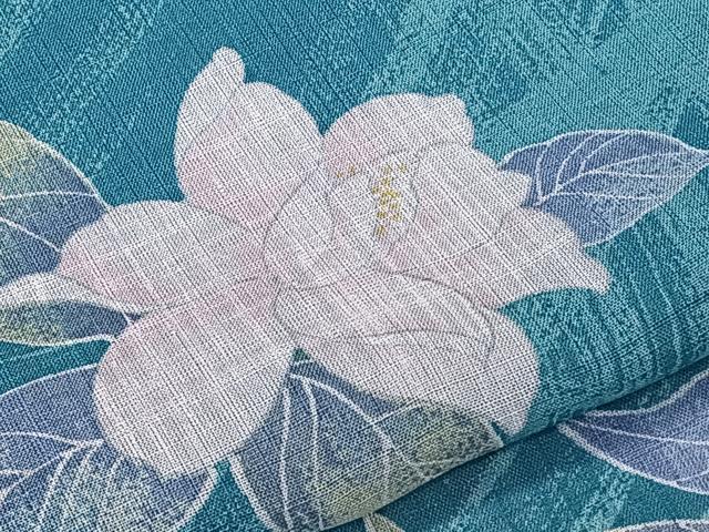 平和屋着物＊夏物　小紋　紗　草花文　洗える着物　CABL7087xi