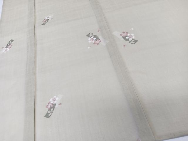 平和屋着物＊夏物　小紋　紗　舞桜文　洗える着物　未使用　CABL7089xi