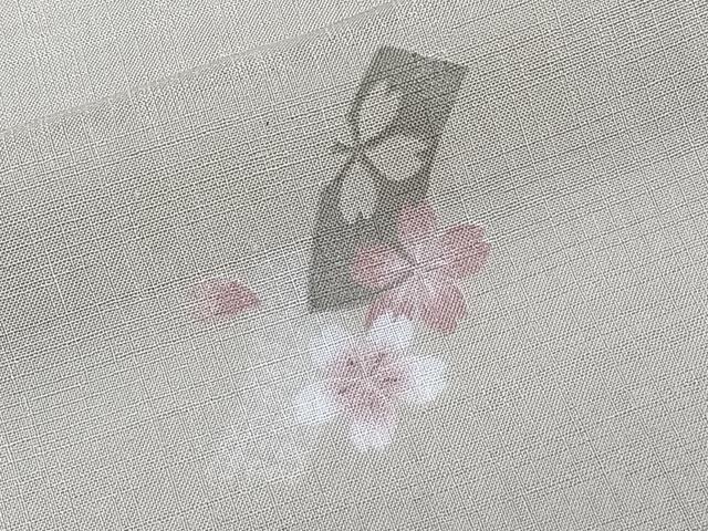 平和屋着物＊夏物　小紋　紗　舞桜文　洗える着物　未使用　CABL7089xi