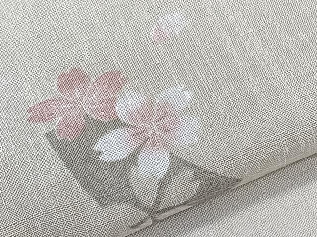 平和屋着物＊夏物　小紋　紗　舞桜文　洗える着物　未使用　CABL7089xi