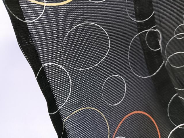 平和屋着物＊夏物　小紋　絽　丸重ね文　黒地　洗える着物　CABL7093xi
