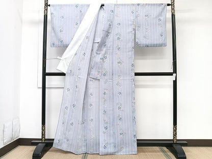 平和屋着物＊夏物　小紋　紗　南天文　洗える着物　CABL7098xi