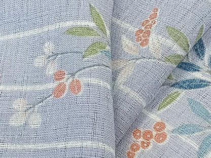 平和屋着物＊夏物　小紋　紗　南天文　洗える着物　CABL7098xi