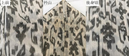平和屋着物＊夏物　紗紬　抽象文　正絹　逸品　CABL7106xi