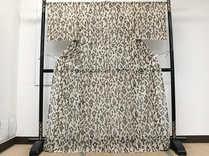 平和屋着物＊夏物　紗紬　抽象文　正絹　逸品　CABL7106xi