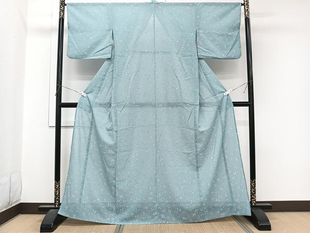 平和屋着物＊夏物　小紋　紗　草花文　兼六謹製　洗える着物　CABL7111xi