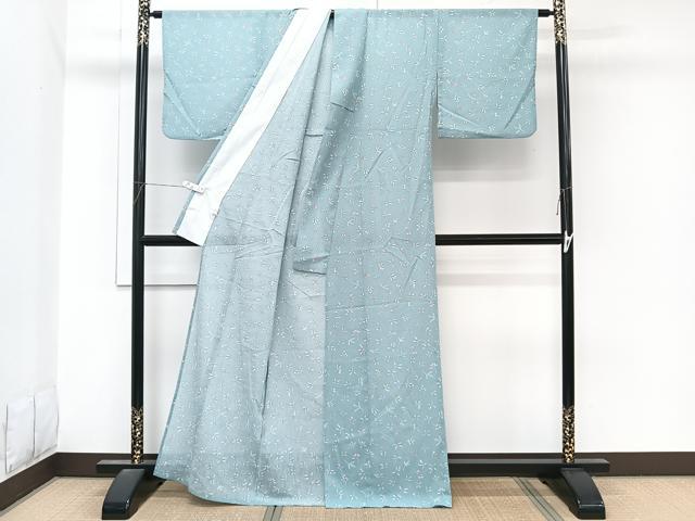 平和屋着物＊夏物　小紋　紗　草花文　兼六謹製　洗える着物　CABL7111xi