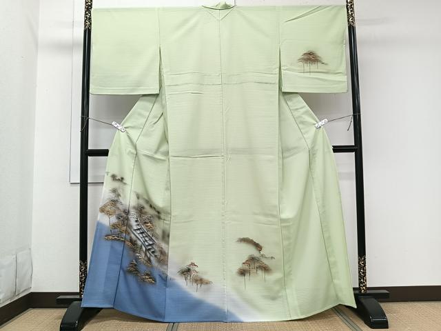 平和屋着物＊夏物　訪問着　絽　風景文　金銀彩　洗える着物　CABL7118xi
