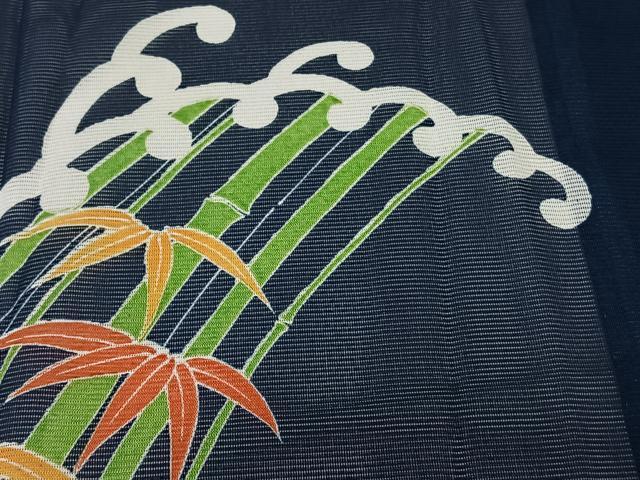 平和屋着物＊夏物　訪問着　絽　立波笹竹文　洗える着物　CABL7136xi