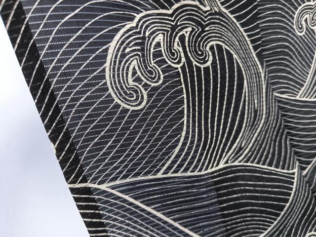 平和屋着物＊夏物　小紋　絽　立波文　正絹　逸品　CABL7139xi