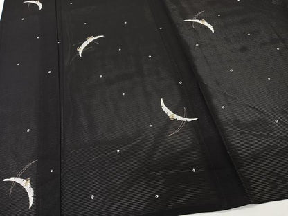 平和屋着物＊夏物　小紋　絽　雪輪フクロウ　金彩　正絹　逸品　CABL7146xi
