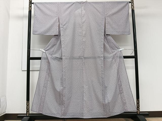 平和屋着物＊夏物　小紋　絽　花尽し　洗える着物　CABL7181xi