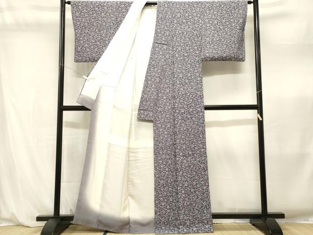 平和屋着物■上質な小紋　ろうけつ引染　蝋割れ古代文様　反端付き　正絹　逸品　CABL7201fb