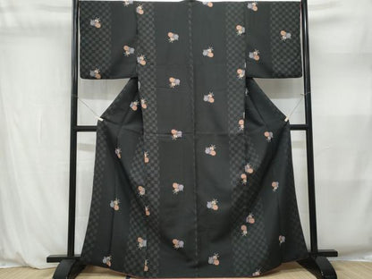 平和屋着物■小紋　草花文　洗える着物　CABL7205fb