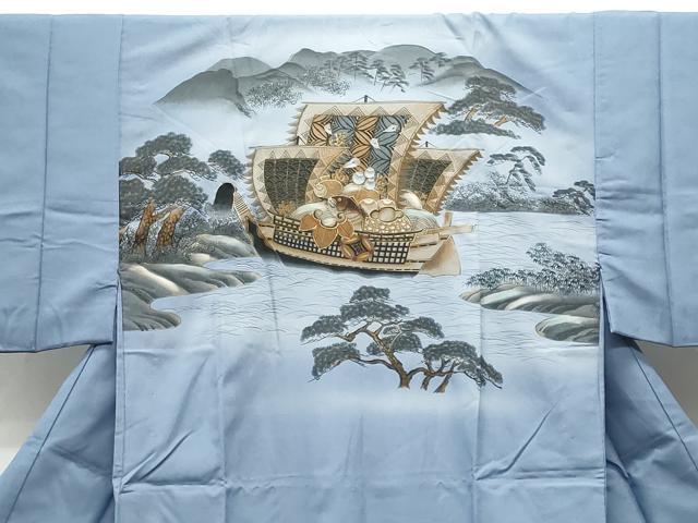 平和屋着物■男性　長襦袢　無双仕立て　宝舟　金彩　正絹　逸品　CABL7210fb