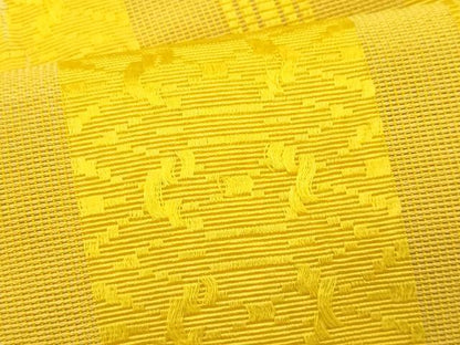 平和屋着物＊夏物　博多織　八寸名古屋帯　紗献上　黄色　CABL7215fb