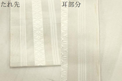平和屋着物＊夏物　博多織　八寸名古屋帯　紗献上　象牙色　CABL7221fb