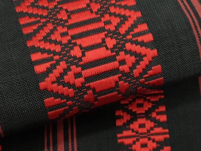 平和屋着物＊夏物　博多織　八寸名古屋帯　紗献上　黒地　CABL7224fb