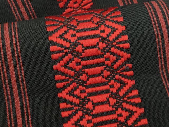 平和屋着物＊夏物　博多織　八寸名古屋帯　紗献上　黒地　CABL7224fb