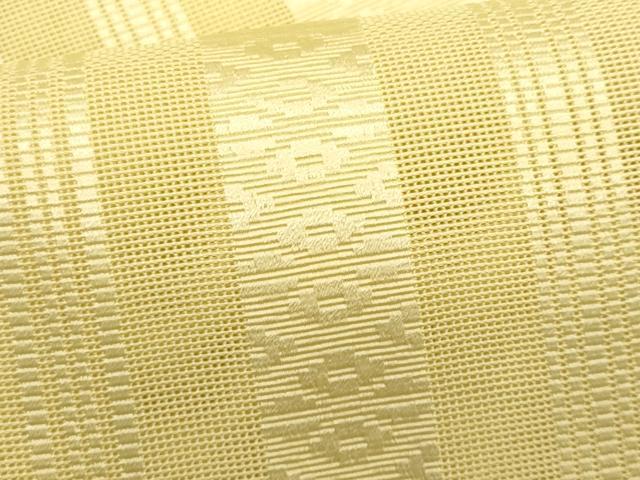 平和屋着物＊夏物　本場筑前博多織　八寸名古屋帯　紗献上　淡黄色　正絹　逸品　CABL7227fb