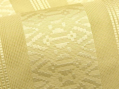 平和屋着物＊夏物　本場筑前博多織　八寸名古屋帯　紗献上　淡黄色　正絹　逸品　CABL7227fb
