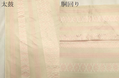 平和屋着物＊夏物　本場筑前博多織　八寸名古屋帯　紗献上　肌色　正絹　逸品　CABL7233fb
