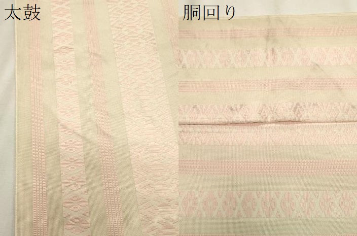 平和屋着物＊夏物　本場筑前博多織　八寸名古屋帯　紗献上　肌色　正絹　逸品　CABL7233fb